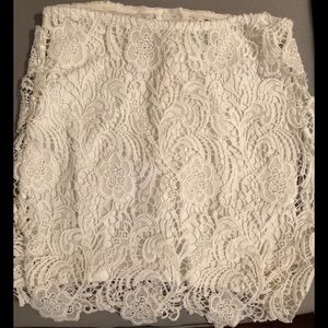 H&M Floral Lace White Mini Skirt